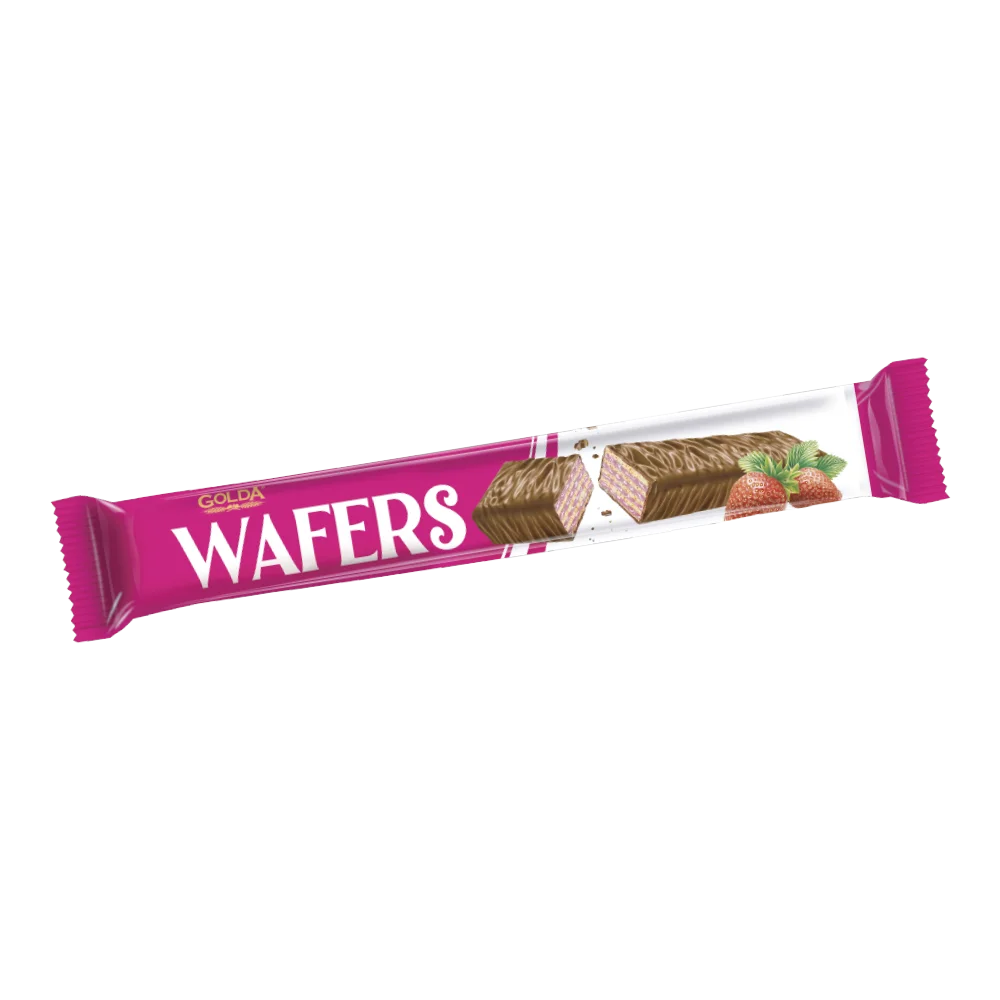 Wafers Cocoa Coated Wafer with Strawberry Cream